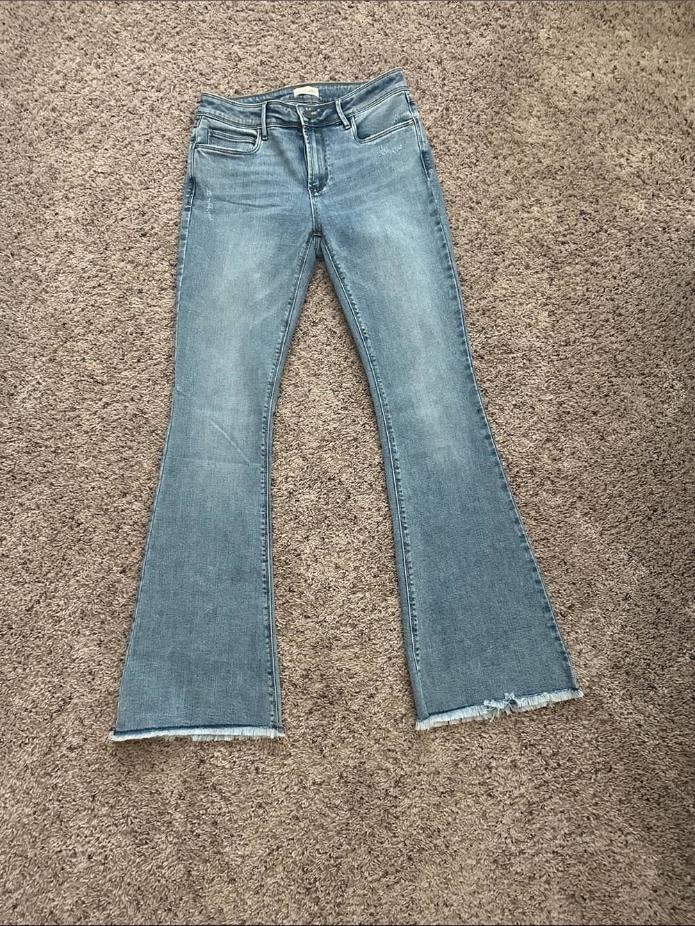 Women's Light Wash Flared Jeans - High Rise Wide Leg